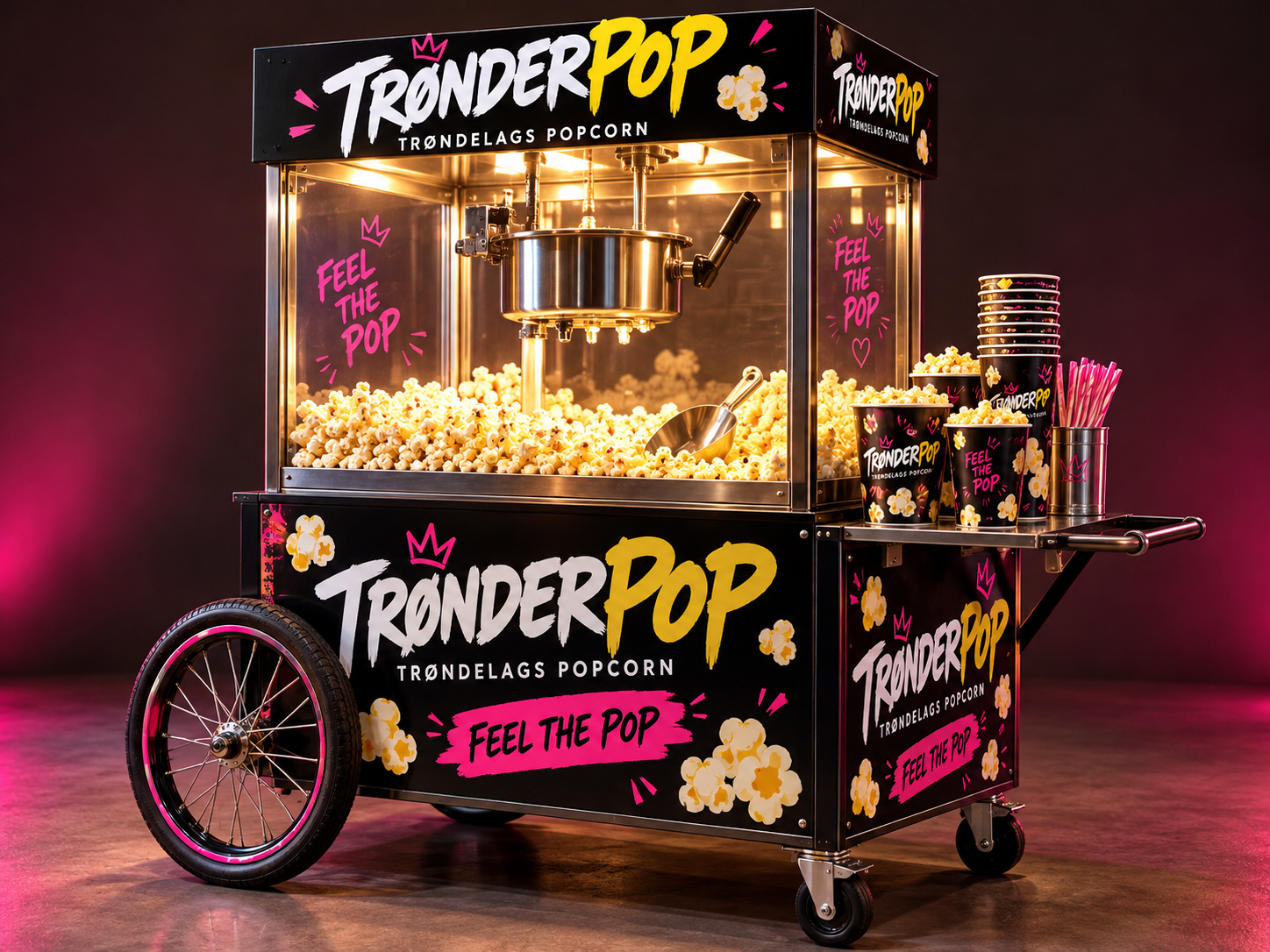 Trønderpop-vogna full av ferske popcorn